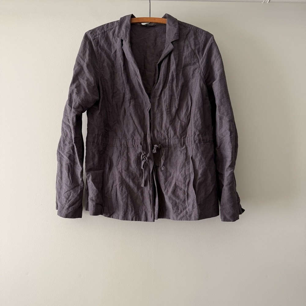 Eileen Fisher Charcoal Metallic Blazer PM